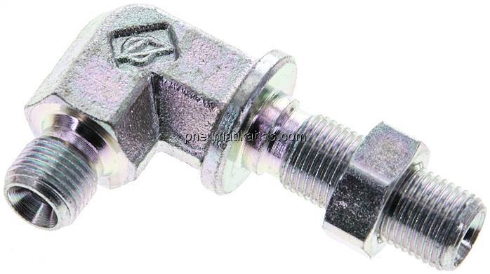 Winkel-Schottnippel, 60°-Kegel G 1/8", Stahl verzinkt