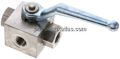 ES-Hochdruck-3-Wege Kugelhahn, L-Bohrung, G 3/8", 0 - 400bar