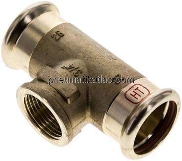 Pressfitting, T-Stück, 28mm, Rp 3/4" IG, Kupfer / Kupferlegierung