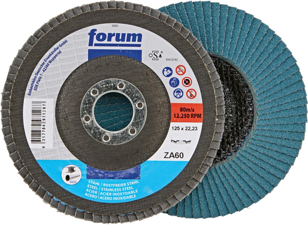 Fächerschleifscheibe 125mm, gewölbt, ZK 60 FORUM