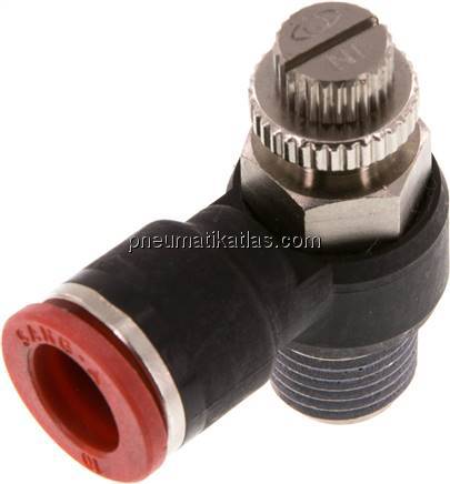 Winkel-Drosselrückschlagventil R 1/4"-10mm,zuluftregelnd