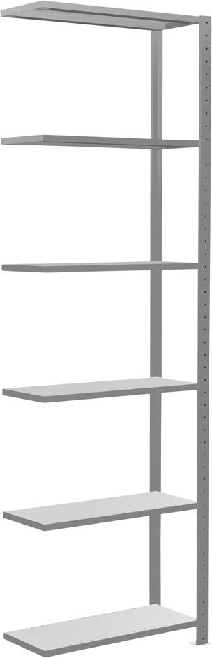 Steckregal m.LängenriegelB1000xT800xH2500 mm Grundfeld 6 Böden vzk Fachlast 150kg