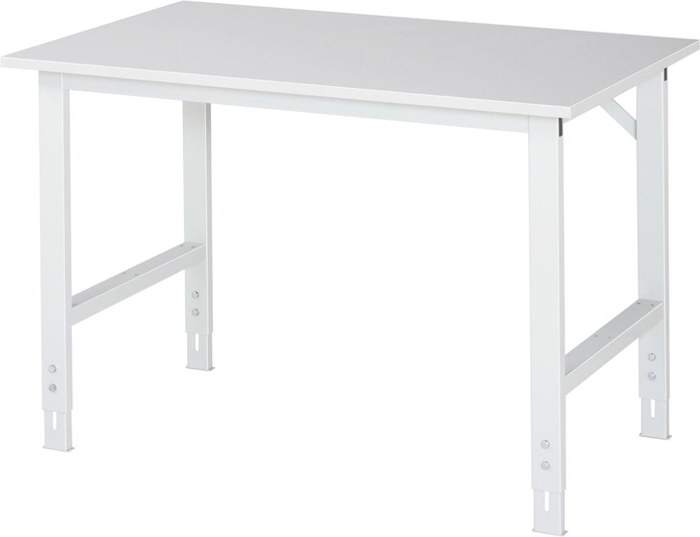 Arbeitstisch Tom - EGB-Melamin-Platte B1250xT800x H760-1080mm EGB-Melamin-Platte