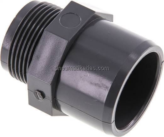 Klebe-Gewindenippel, PVC-U, 40x50mm (ixa)-G 1-1/4" AG