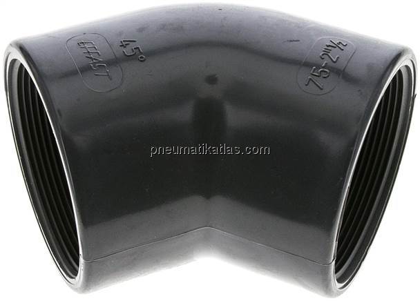45°-Winkel Rp 2-1/2" (IG), PVC-U