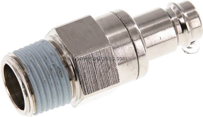 Kupplungsstecker (NW10) R 1/2"(AG), Messing vernickelt