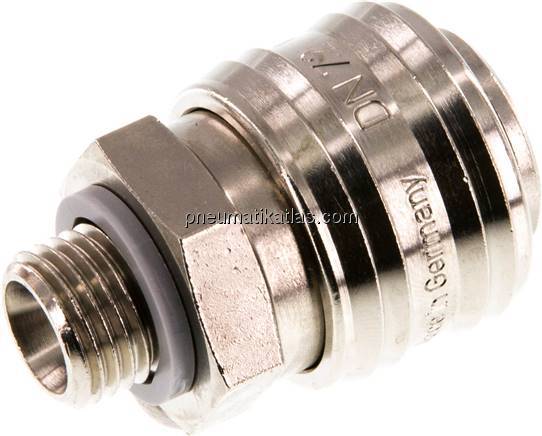 Kupplungsdose (NW7,2) G 1/4"(AG), Messing vernickelt