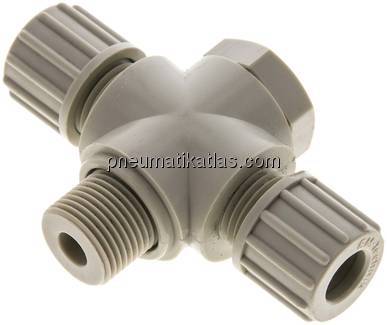 T-Verschraubung G 3/8"-10x8mm, Polypropylen, Hohlschraube