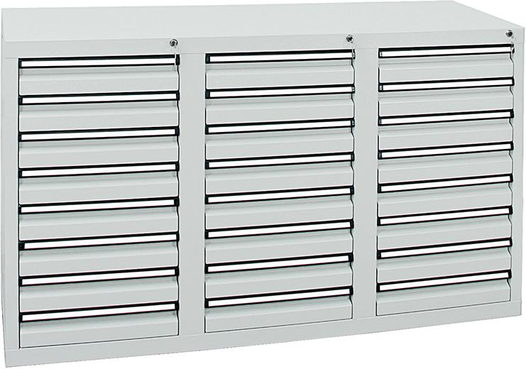 Schubladenschrank 24 SLR 900x1500x500 mm grau stumpf