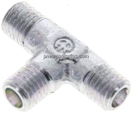 T-Schneidringverschraubung 4 LL (M8x1), ohne Mutter & Schneidring, Stahl verzink