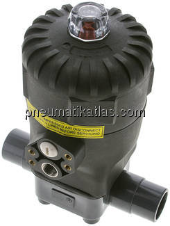 PVC-Membranventil (NC) PVC / FKM, 32mm Klebestutzen