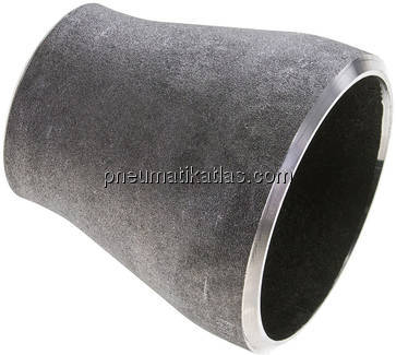 Reduzierstück 88,9x5,6mm - 60,3x4,0mm, P235GH-TC1 Stahl schwarz nahtlos