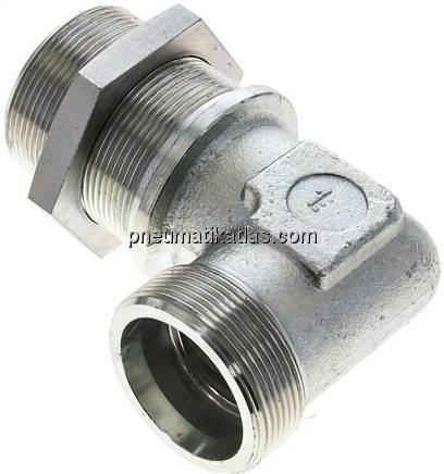 Winkel-Schott-Schneidringverschr. 38 S (M52x2), ohne Mutter & Schneidring, Stahl