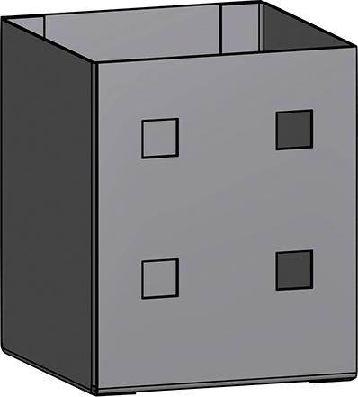 Einhängekasten klein passend f. Lochwände Lochung 10X10 mm RAL 7017