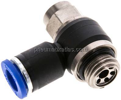 Winkel-Drosselrückschlagventil G 1/4"-8mm,abluftregelnd