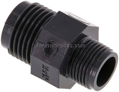 Doppelnippel G 1/2"-G 3/8", PVC-U