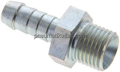 Schlauchnippel G 1/4" AG, 7 - 8mm, Stahl verzinkt