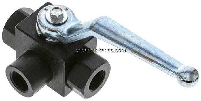 Hochdruck-3-Wege Kugelhahn, L-Bohrung, G 3/8", 0 - 400bar