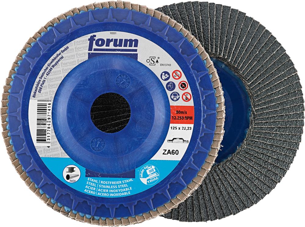 Fächerschleifscheibe 125mm, gewölbt, ZK 60 trimmbar FORUM