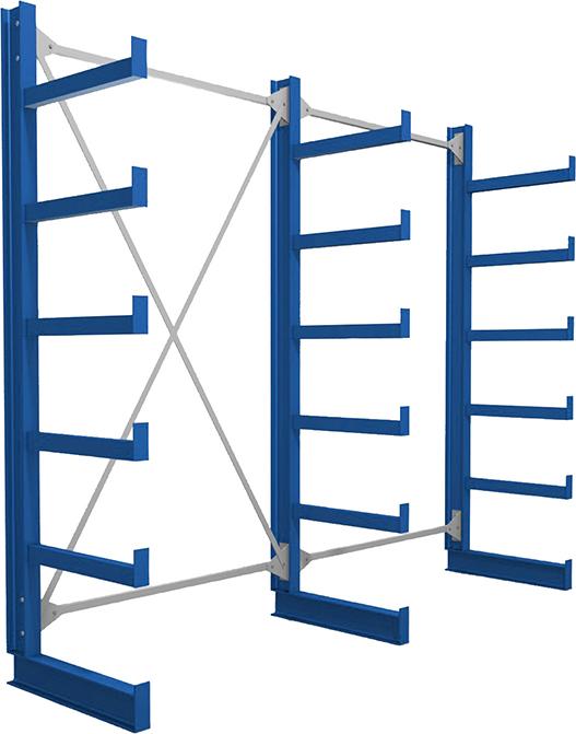 2 Felder/3 Ständer Tragkr. /Arm 200kg Ständerlast/Seite 1000 kgStänderprofil: IPE 100