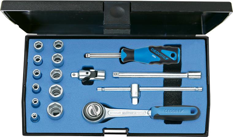 Steckschlüssel-Garnitur 1/4" 20EMU-3 16-teilig Gedore