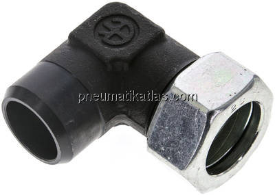 Winkel-Anschweißverschraubung 28 L (M36x2), Stahl phosphatiert