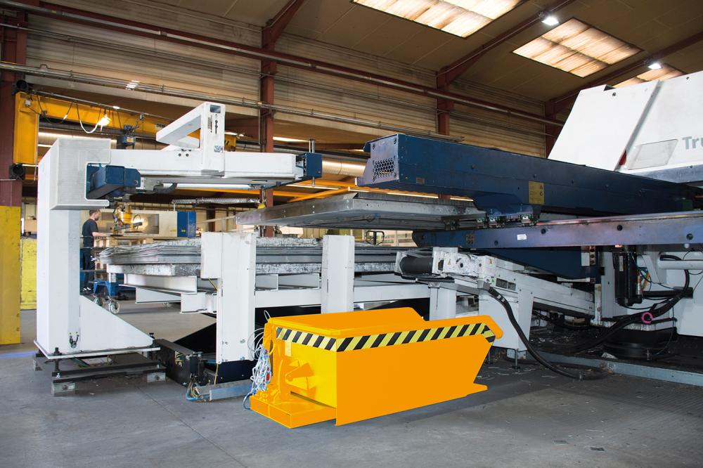 Kippbehälter MGU 610 l B1680xT1385xH450 mm RAL2000 Tragkraft 750kg