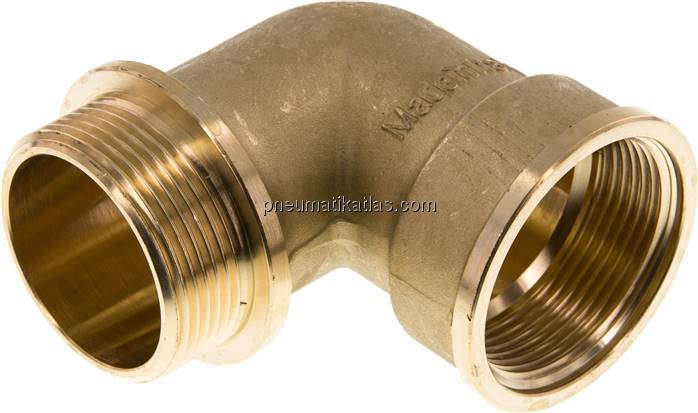 90°-Einschraubwinkel G 1-1/2"(IG)-G 1-1/2"(AG), Messing