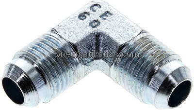 90°-Winkel,UNF 9/16"-18 AG (JIC), Stahl verzinkt