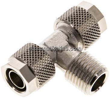 T-Verschraubung R 1/4"-10x8mm, Messing vernickelt