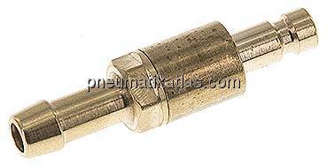 Kupplungsstecker (NW2,7) 5mm Schlauch, Messing