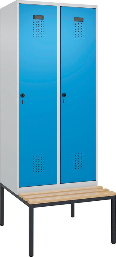 Spind Evolo PLUS 2 Abteile H2120xB800xT815mm RAL7035/RAL5012 /P1G/7021