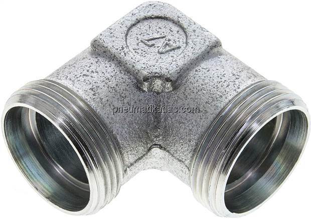 Winkel-Schneidringverschraubung 28 L (M36x2), ohne Mutter & Schneidring, Stahl v