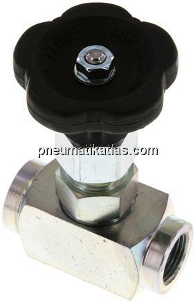 Nadel-Absperrventil, Stahl verzinkt, G 3/8", 0 - 400bar