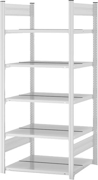 Grundregal zerlegt HKG 17607 DA, 5 Böden 1750x600x750mm lichtgrau