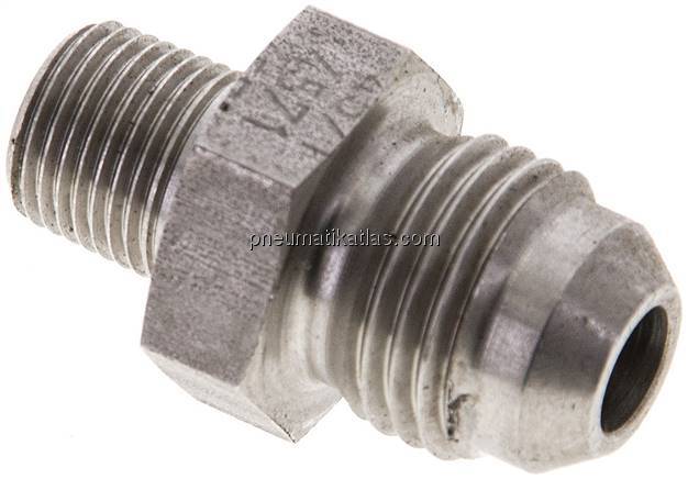 Doppelnippel NPT 1/8"-UNF 9/16"-18(JIC), 1.4571