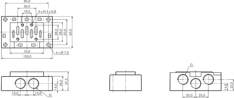 Zeichnung: ISO-Anschlussplatte