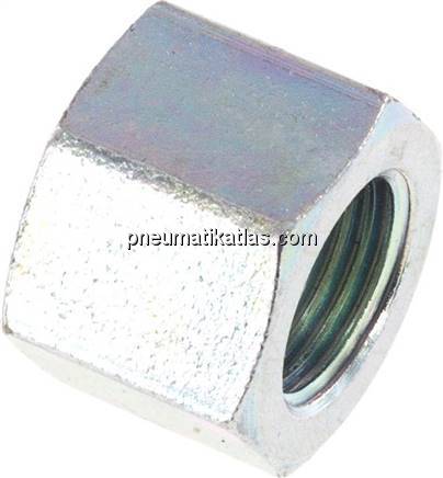 Überwurfmutter DN3, G 1/8", Bohrung 6,5mm, Stahl verz.