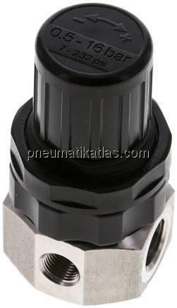 Edelstahl-Druckregler G 1/4", 0,5 - 16bar (nicht rücksteuerbar)