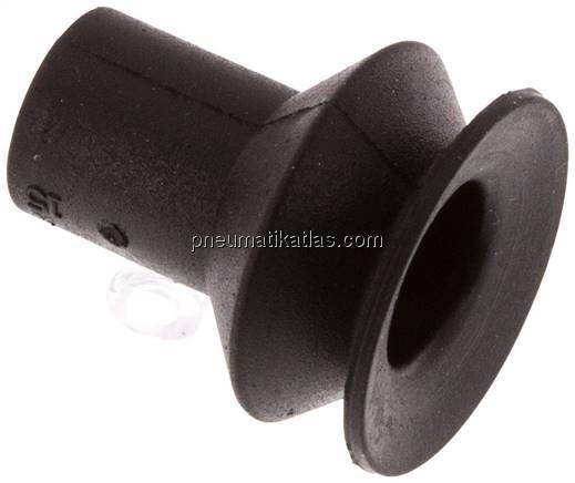 Balgsauger, 1,5-fach, P-Serie, Ø 16x6,7mm, CR (60A), schwarz