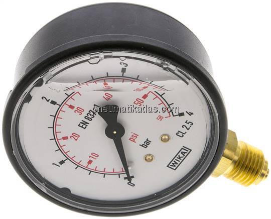 Glycerin-Manometer senkrecht (KU/Ms), 63mm, 0 - 4 bar