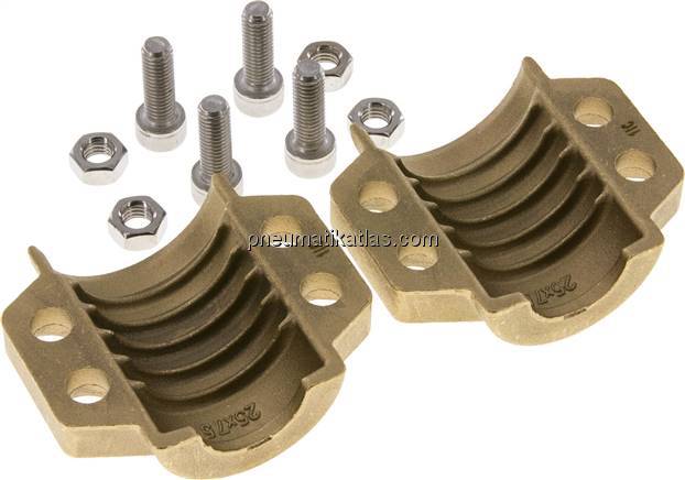 Klemmschalen 39 - 41mm, Messing, EN 14423 (DIN2826)