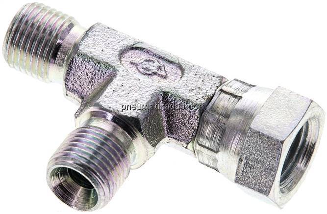 LTE-T-Stück, 60°-Kegel, G 1/8"(AG/IG), Stahl verzinkt