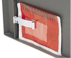 Etikettenklammer für Transport-Stapelkasten LA-KA-PE