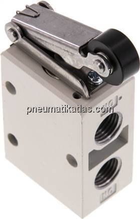 3/2-Wege Endschalter G 1/4", Rollenhebel, Rolle aus Kunststoff