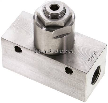 Drosselrückschlagventil, G 3/8", Edelstahl