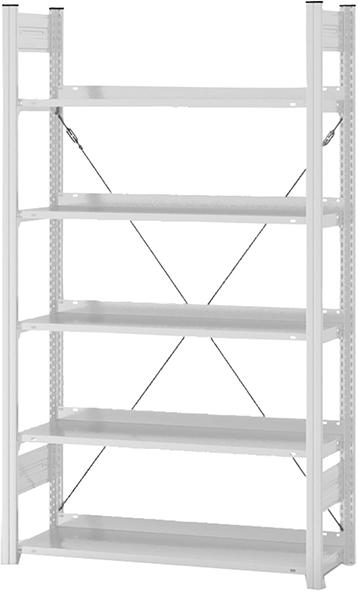 Grundregal zerlegt HKG 17310 EX, 5 Böden 1750x300x1000mm lichtgrau