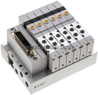 Ventilterminal 6x5/2-Wege, Multipol, M 7 an Ventilen (oben)