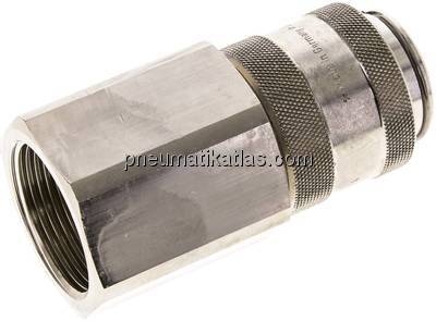 Kupplungsdose (NW19) G 1-1/4"(IG), Messing vernickelt