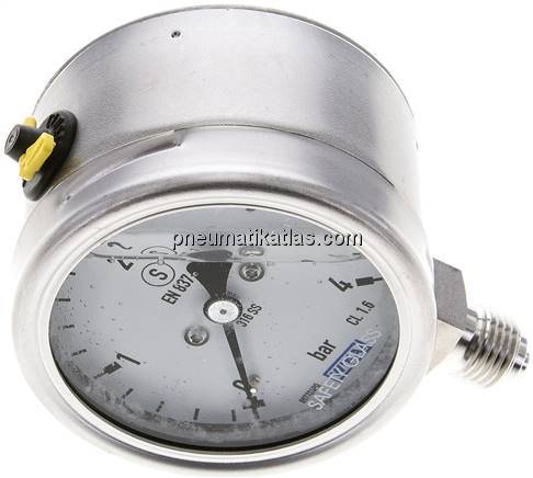 Gly.-Sicherheits-Manometer senkrecht,63mm, 0 - 4 bar
